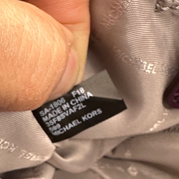 Michael Kors Quilted Vivianne Shoulder Bag in Plum with Silver Chain - Picture 15 of 16